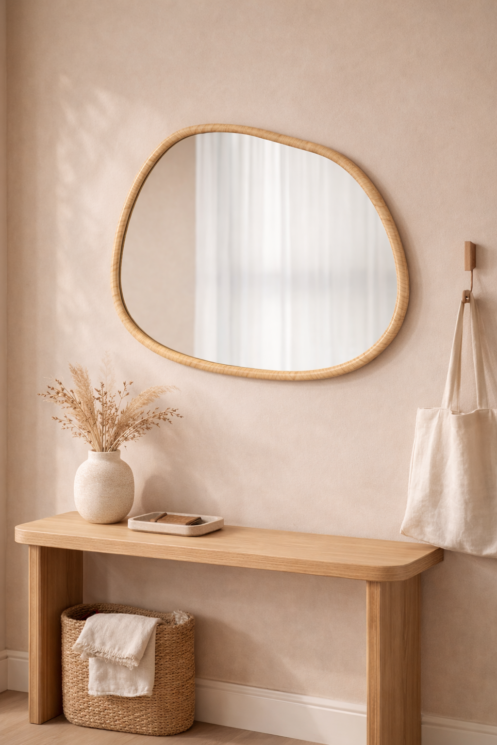 Miroir organique asymétrique en bois – Loria