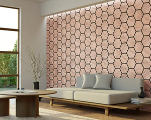 Panneau acoustique hexagonal Noyer