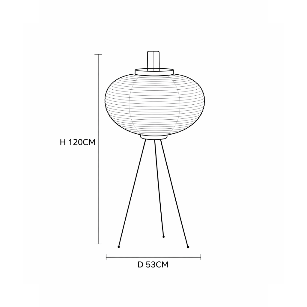 Lampadaire Boule en Papier Plissé Style Japandi - Lumaro