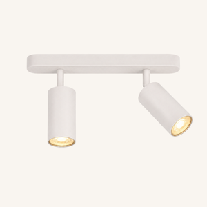Spot LED Trioélis, barre blanche à deux cylindres orientables