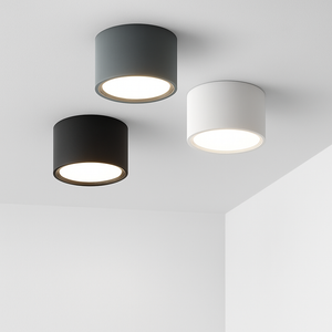 Spot LED rond en saillie blanc monté au plafond