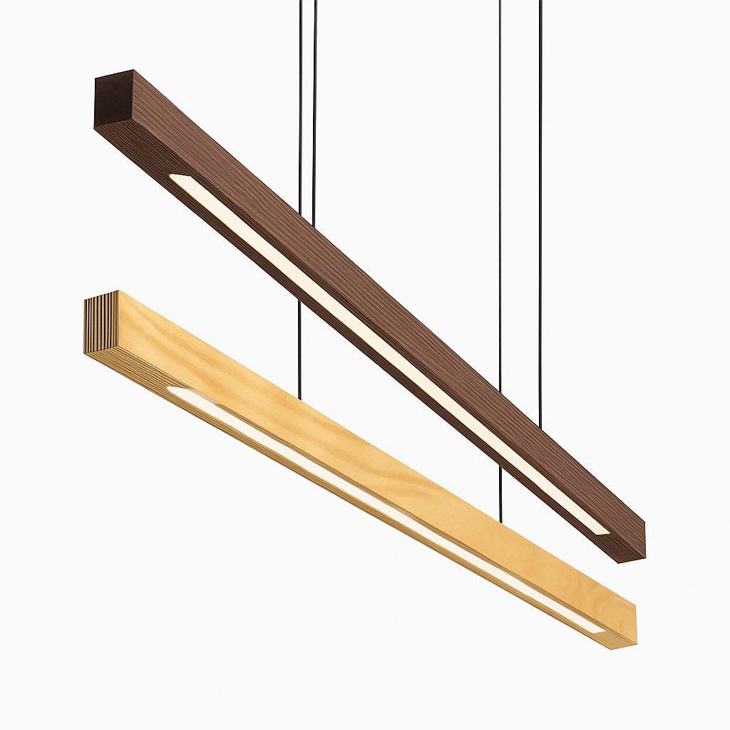 Suspension barre LED en bois Lignéa