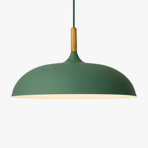 Suspension dome en aluminium coloré et bois Kaléa