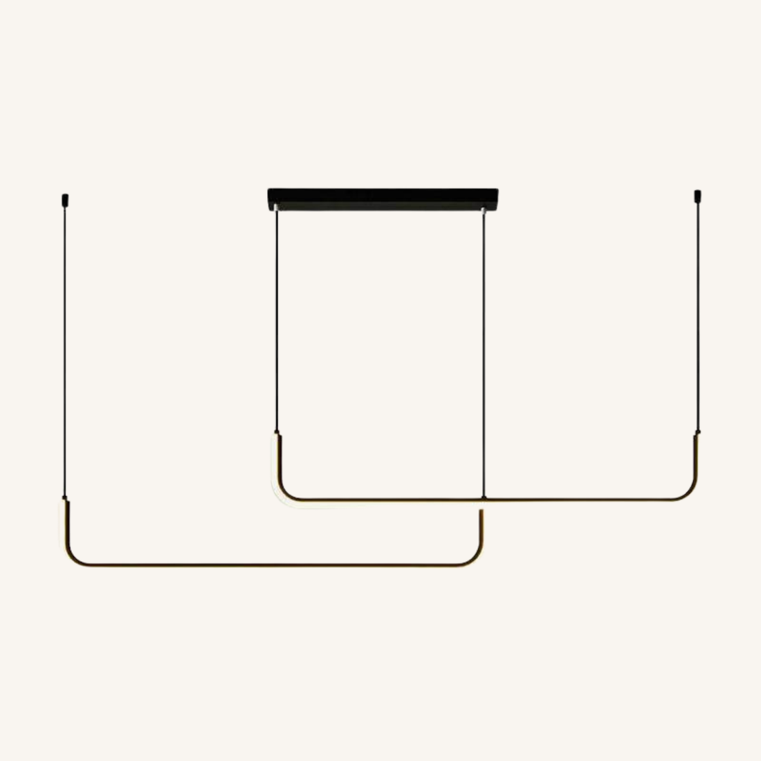 Black or Gold Aluminum LED Bar Pendant Light - Baralu